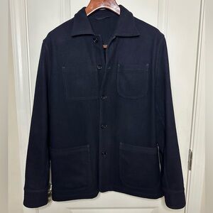 Sid Mashburn Chore Jacket - Navy Melton Wool - Medium